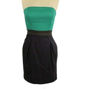 French Connection Strapless Dress Teal, Navy & Black Spring Easter Summer